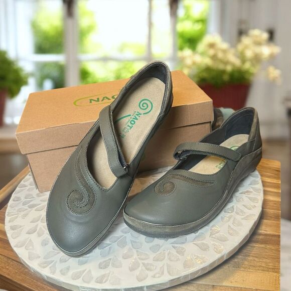 Naot Matai $199 Mary Jane Leather Suede EU 39 / US 8 New in Box – Cork/Latte Foo - Picture 3 of 13